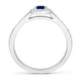 thumbnail image 2 of ANGARA Natural Oval Blue Sapphire Halo Ring with Diamond Accents in 14K White Gold for Women (Size-5x3mm) | September Birthstone, Anniversary, Jewelry Gift for Women | Natural Blue Sapphire Ring, 2 of 9