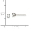 thumbnail image 4 of Stainless Steel Inverness Polished 3mm Cz Post Earrings (3 X 3) Made In United States 54e, 4 of 5
