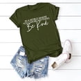 thumbnail image 2 of Xijirk Women's Casual T Shirts Letter Print Round Neck Short Sleeve Comfortable Lightweight Women's Casual T Shirts for Work Casual,Army Green,2XL, 2 of 2