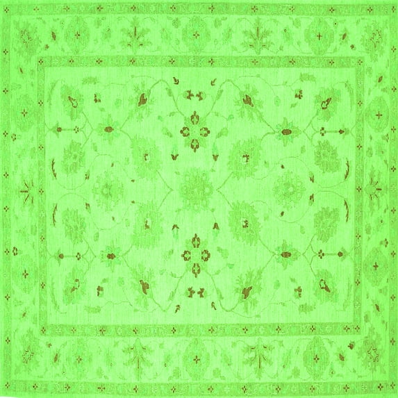 Ahgly Company Indoor Square Persian Green Traditional Area Rugs, 5' Square