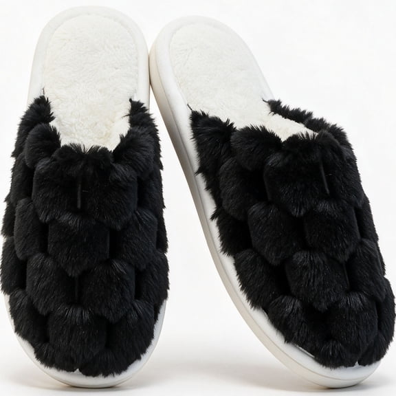 CHICVOMEY Slippers for Women Men Warm Memory Foam House Slippers Cozy Soft Lightweight Indoor House Shoes Fuzzy Slip-On Slippers