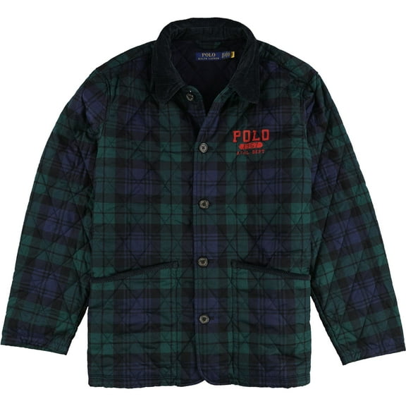 Ralph Lauren Mens Corduroy Collar Barn Coat Outerwear, Multicoloured, Large