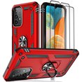 thumbnail image 1 of Samsung Galaxy A23 5g Phone Case with Screen Protector(2 Pack), Heavy Duty Shockproof Kickstand with Ring Holder for Samsung A23 5g, Red, 1 of 5