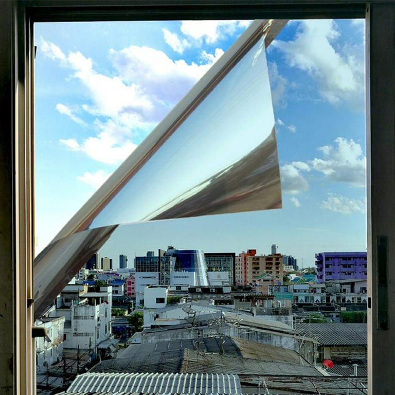 Reflective Silver 20 Solar Mirror Window Film One Way Privacy Glass Sticky  Tint