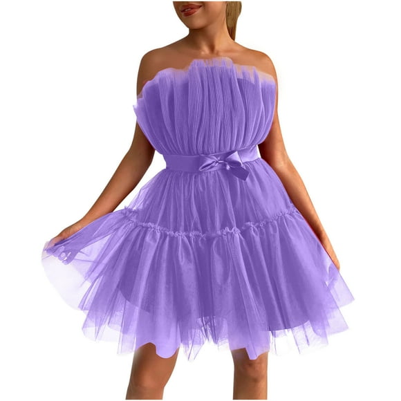50% off Clear! Women's Mini Babydoll Dress Discount Solid Color Retro Holiday Ruffle Sleeve Summer Beach Sale Boho Off Shoulder Sundress for Girls Elegant Puffy Hem