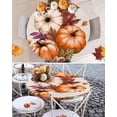 thumbnail image 6 of Round Fitted Tablecloths Orange Pumpkin Autumn Thanksgiving Waterproof Table Cover for Kitchen Dining Party Decor Watercolor Maple Leaves,55"-60", 6 of 6