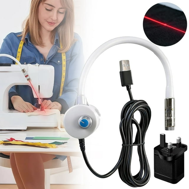Cutting Bed Positioning Light Laser Red Light - Straight Line, for Sewing Machines. Adjustable Point/Straight Line/ Projection Quilting Lamp. 360° Positioning Precision Calibration Tool
