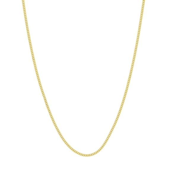 14K Yellow Gold Men & Women's 18" 1.05mm Curb Chain Necklace