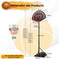 thumbnail image 3 of Costway Soporte de Baloncesto Ajustable 1,3-3,05 m Móvil con Ruedas Base Rellenable para Niños y Adultos Negro, 3 of 10