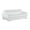 White, variant on Titan Furnishings 86" Modern Wood and Leather Sofa with Fiber Back in Black