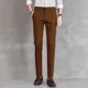 thumbnail image 4 of Pantalones de oficina rectos y elásticos de 9 pulgadas recortados para hombre, pantalones de trabajo para hombre, pantalones de traje elásticos con trenzas, ajustados, baratos, para vestir, informales, 4 of 5