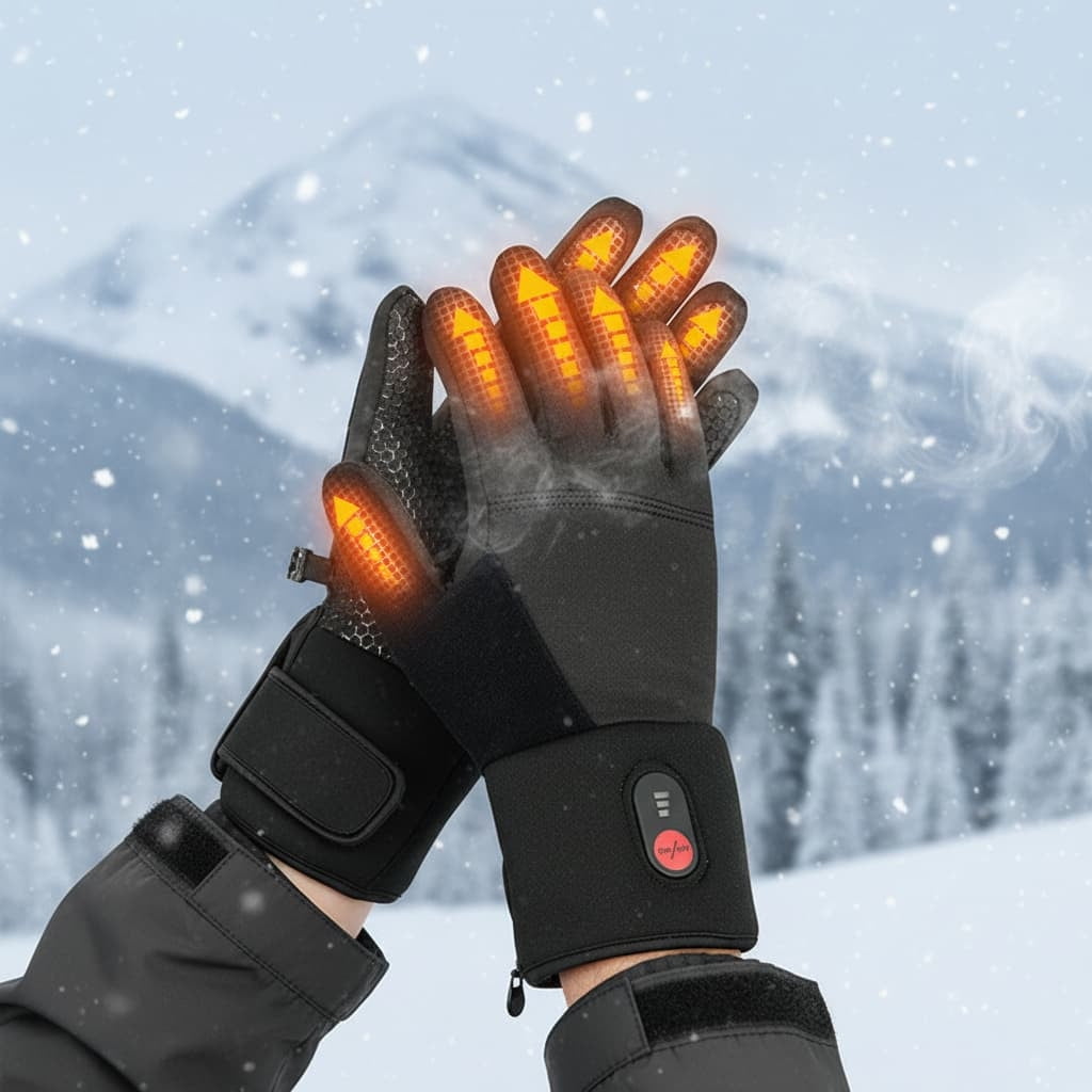 Rechargeable Heated Gloves for Men and Women, Smart Battery Powered Winter Thermal Gloves for Skiing, Outdoor Sports, Cold Weather, Hunting, Motorcycle, Arthritis Pain Relief, Electric Heating