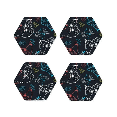 

Tideii Joystick Gamepad for Leather Coasters 4 Pieces Anti-fouling and Anti-scalding Decorative Coasters Suitable for Restaurants Kitchens Coffee Shops-Hexagon