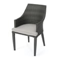 thumbnail image 6 of Noble House Hillhurst Wicker Patio Dining Arm Chair in Gray (Set of 2), 6 of 10