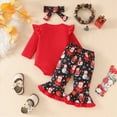 thumbnail image 3 of REgarm Baby Girl First Christmas Outfit Ruffle Long Sleeve Romper Christmas Tree Flare Pants Headband 3Pcs Fall Winter Clothes Sets 0-3 Months,Red, 3 of 4