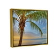 thumbnail image 3 of Sunrise Palm Tree Sky Reflection Coastal Photograph Metallic Gold Framed Art Print Wall Art, 3 of 6
