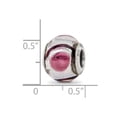 thumbnail image 2 of 925 Sterling Silver Polished Oxidized Italian Murano Glass Reflections White Lavendar Black Italian Murano Bead Charm 13, 2 of 2