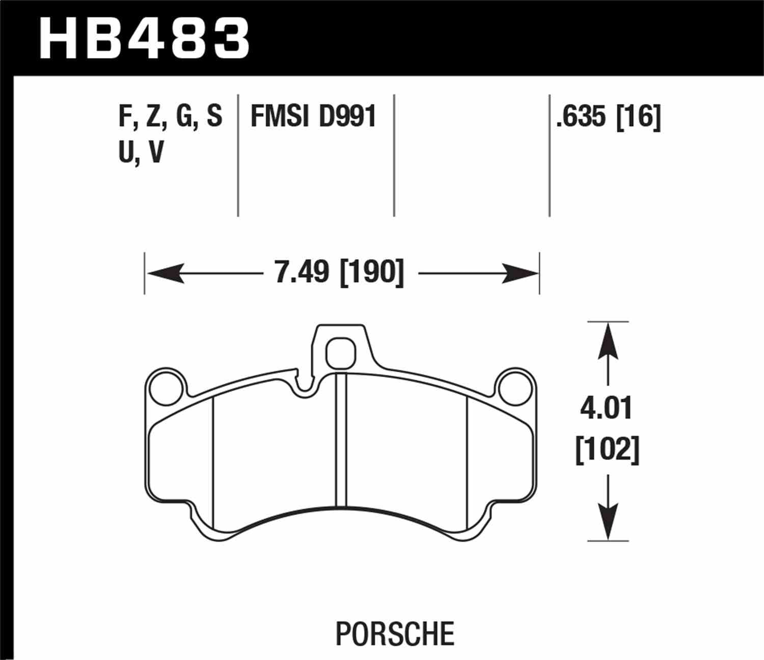 Hawk Performance HB483G.635 DTC-60 Disc Brake Pad