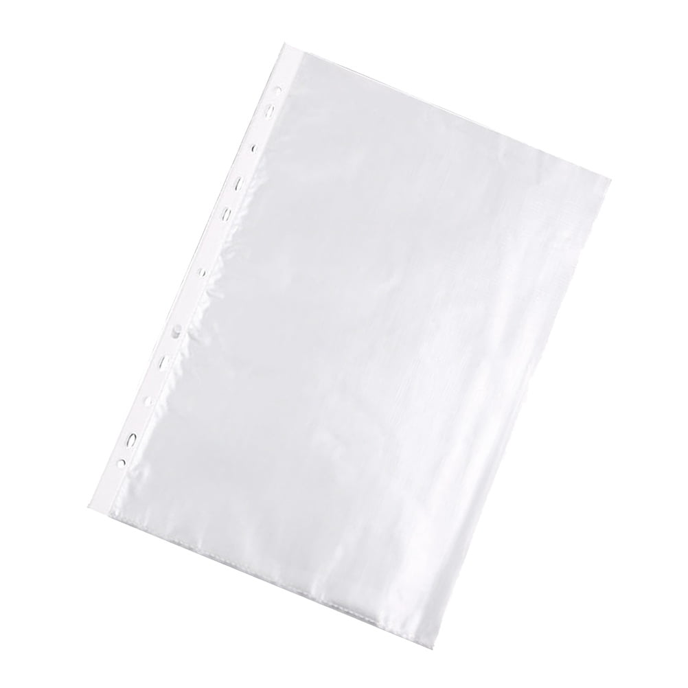 100pcs A4 Transparent 11 Hole Paper Cover Loose Leaf Protect Bag Paper ...