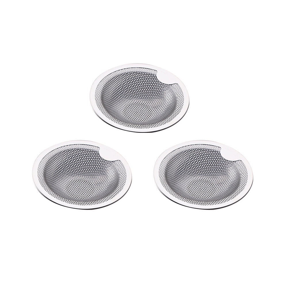 3pcs Stainless Steel Sink Screens Sewer Filter Net Shower Drain Covers