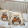 thumbnail image 4 of Outdoor Waterproof Pillow Covers Happy Halloween Pumpkin Ghost Face Truck Decorative Throw Pillow Protectors,Black Cat Pillowcase Cushion Cases for Patio Sofa Garden Couch,18x18in,Pack of 2, 4 of 9