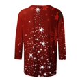 thumbnail image 3 of Helii Womens Christmas 3/4 Sleeve Shirts Cute Printed Round Neck Tops Loose Fit Pullover Blouses Matching Family Xmas Party Outfits Trendy Soft Tee Clothing with Multi Prints for Women, 3 of 4