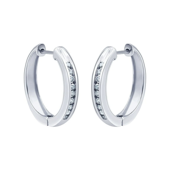 Arista 1/4 Carat Lab Grown Diamond Women's Hoop Earring in Sterling Silver (I, SI)