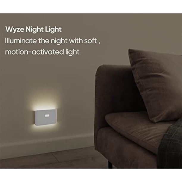 WYZE luces nocturnas recargables con sensores de anochecer al amanecer y movimiento, luces blancas cálidas y suaves para el baño, pasillo, dormitorio, habitación para niños, cocina, escalera, paquete