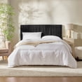 thumbnail image 2 of Virtu Queen Headboard No Tools Required Peel and Stick Upholstered Velvet Bed Headboard Only, Black, 2 of 9