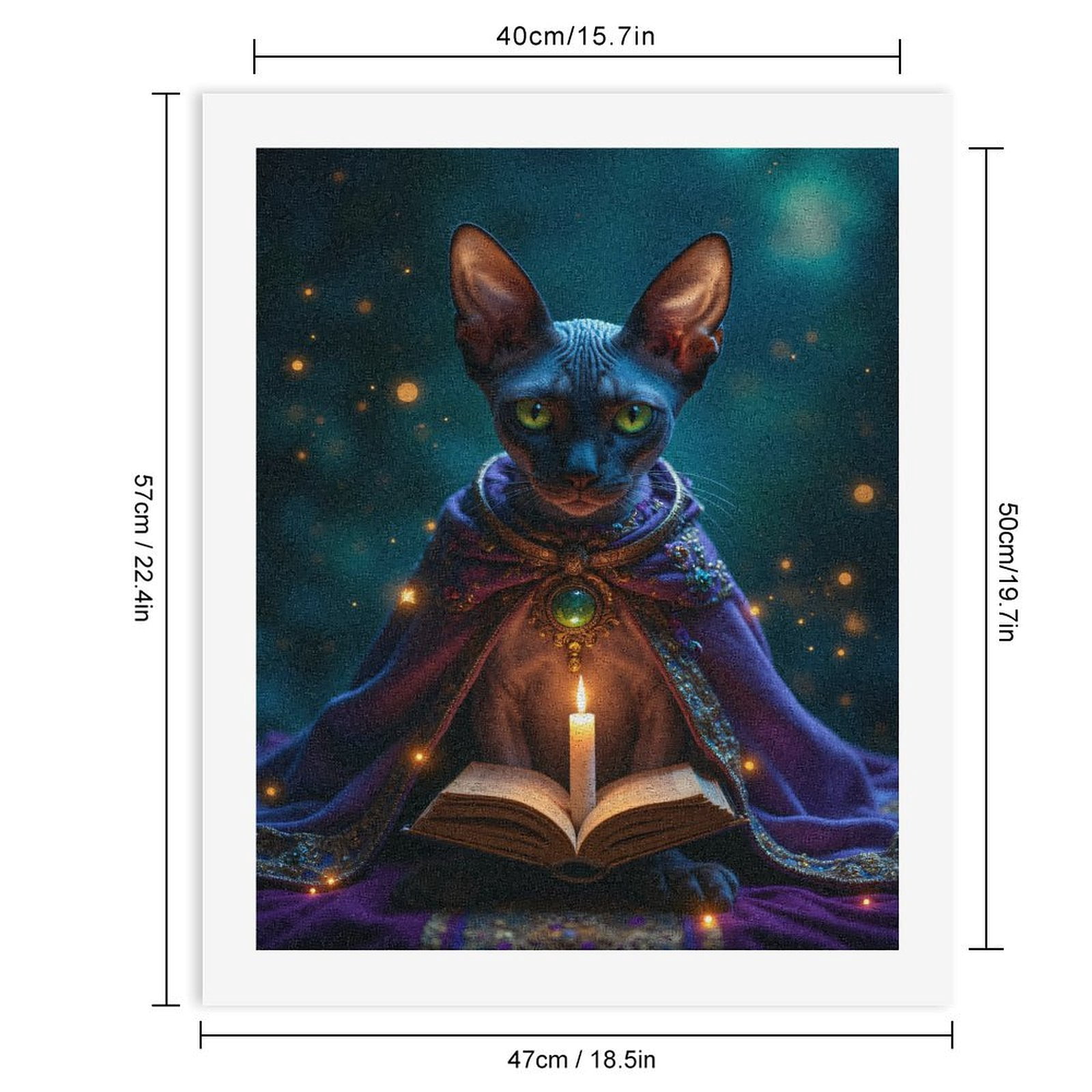 Paint By Numbers Kit for Adults Beginner - DIY Mystical Cat Candle Enchantment Canvas Painting Kits for Adults, Frameless Paint By Number for Adults for Home Wall Decor 16x20 Inch