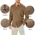 thumbnail image 7 of Lohuatrd Men Solid Color Casual Shirt Lapel Long Sleeve Flap Pockets Single Breasted Shirt Loose Fit Tops Workwear, 7 of 7
