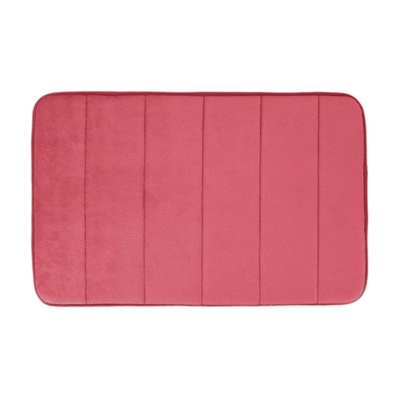 Memory Foam Bath Mat, Super Soft Absorbent Non-Slip Quick Dry, For Bathtub Shower Machine Washable Floor Rug, Red