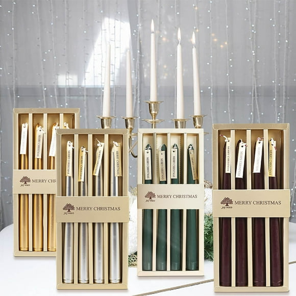 Xihbxyly Velas de Aromaterapia de Poste Largo, Aromas Lujosos, Diseño Elegante y Duradero, Perfectas para Banquetes, Fiestas y Navidad, Regalo Relajante, Juego de 4 Velas.