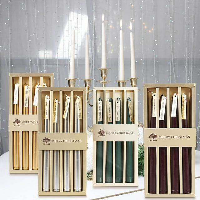 Xihbxyly Velas de Aromaterapia de Poste Largo, Aromas Lujosos, Diseño Elegante y Duradero, Perfectas para Banquetes, Fiestas y Navidad, Regalo Relajante, Juego de 4 Velas.