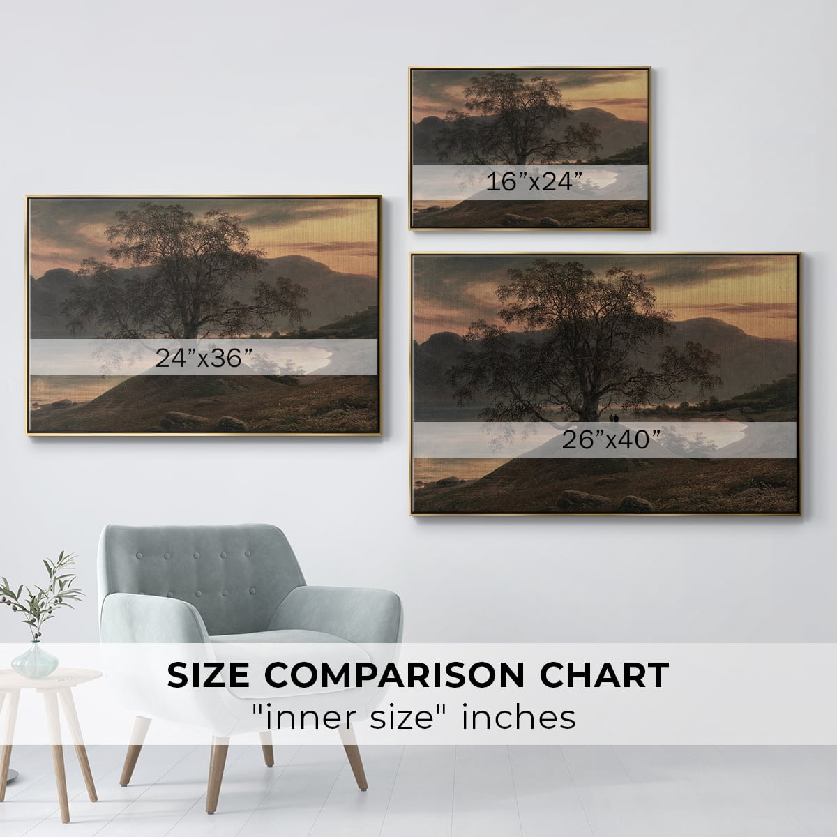 Vintage Landscape-CCCXII By Wexford Home Framed in Gold Wood Gallery Wrapped Canvas 27 in. x 41 in.