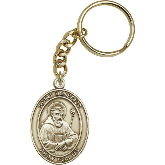 Antique Gold St. Benedict Keychain