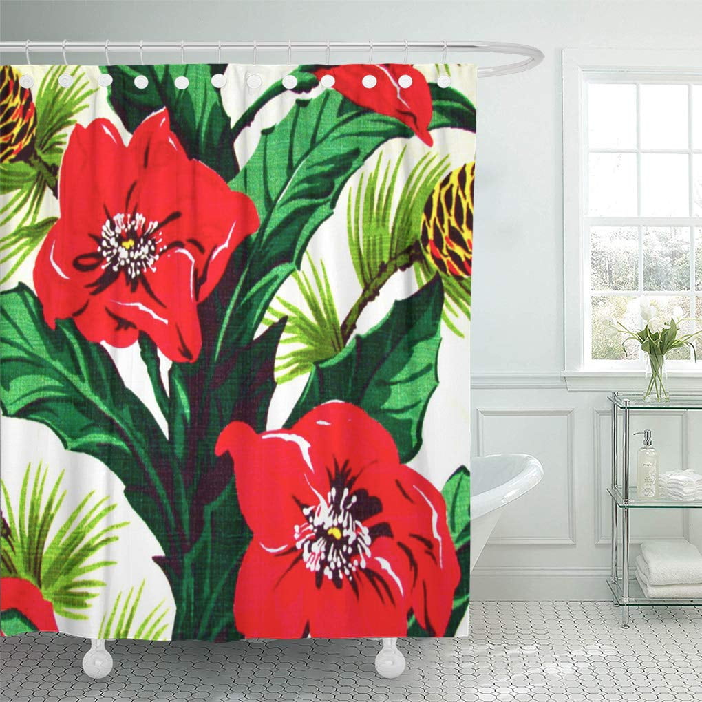 CYNLON Vintage Tropical Flowers Florida Hawaii Bathroom Decor Bath