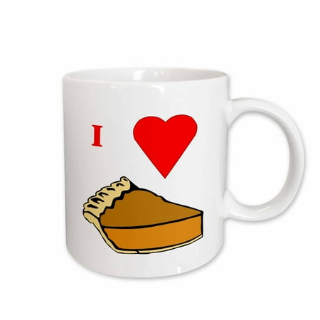 

3dRose I Love Pumpkin Pie Ceramic Mug 11-ounce