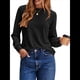 thumbnail image 2 of Sudadera de Mujer con Cuello Redondo, Larga, Corte Asimétrico y Dobladillo Curvo Negro XL, 2 of 7