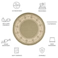 thumbnail image 6 of Safavieh Courtyard Eva Oriental Indoor/Outdoor Area Rug, Olive/Natural, 5'3" x 5'3" Round, 6 of 10