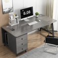 thumbnail image 2 of Drawers Slate Office Desks Computer Table Home Bedroom Office Desks Study Combination Escritorio Ordenador Work Furniture QF50OD My Lux Decor Round, 2 of 31
