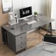 thumbnail image 2 of Drawers Slate Office Desks Computer Table Home Bedroom Office Desks Study Combination Escritorio Ordenador Work Furniture QF50OD My Lux Decor Round, 2 of 31