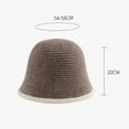 thumbnail image 6 of Mosey Fall Winter Knitted Bucket Hat Simple Fashion Low Profile Soft Thickened Warm Cotton Women Girls Knitting Fisherman Cap, 6 of 8