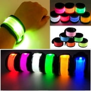 HOTBEST LED Light Up Band Glowing Slap Bracelet Night Safety Armband Glow in The Dark  Visible Magic Band for Cycling Running Camping Outdoor Night Events?7 Pack ?