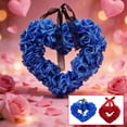 thumbnail image 1 of Anillo Decorativo Corona de rosas artificiales en forma de corazón azul para decorar la puerta principal en San Valentín (1 unidad) JASKFLY, 1 of 9