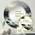 thumbnail image 3 of Designart "Ocean s Stormy Horizon" Nautical & Beach Round Wall Mirror - Landscapes Oval Printed Decorative Oversized Mirror - Multiple Color Options, 3 of 4