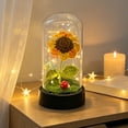 thumbnail image 4 of Handmade Crochet Flower Night Light, LED Knitted Flower Lamp Dome, Warm Glow Bedroom Desktop Decor Gift For Women Mom Girls Birthday, 5.12x2.76x2.76 Inch, 4 of 7