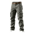 thumbnail image 3 of Aobny Pants Men Baggy Open Bottom Pockets Green Sweat Pants Long Loose Tactical Cargo Athletic Joggers for Men,36, 3 of 4