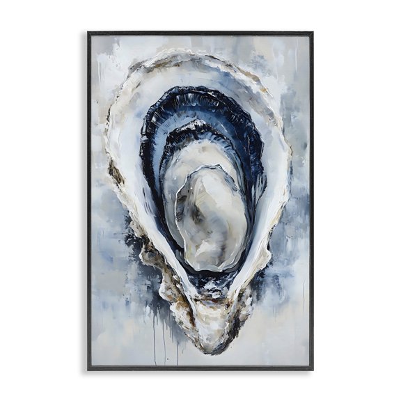 Stupell Industries Blue Oyster Shell Interior Black Framed Giclee Art, design by Creative Studio