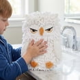 thumbnail image 4 of Unique Bargains Cute Owl Chenille Hanging Hand Towels White 11" x 9", 4 of 6